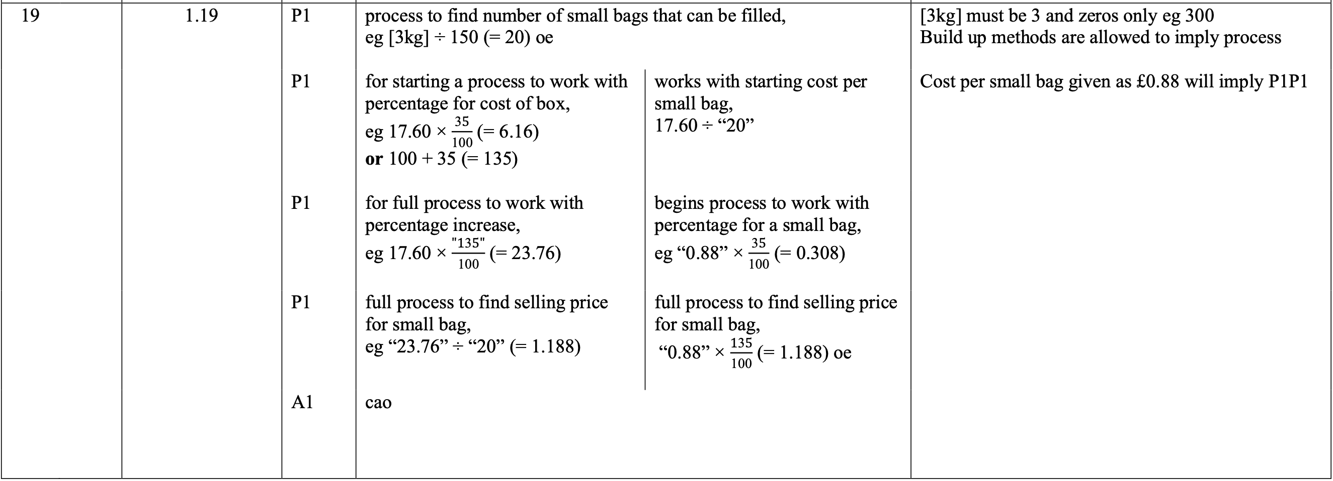 Mark scheme image