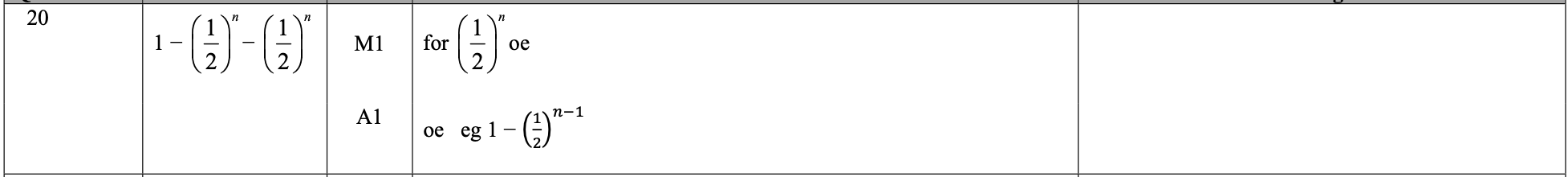 Mark scheme image